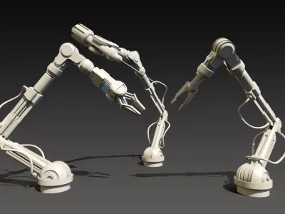 Sci-fi Mechanical Arms Low-poly 3D model
