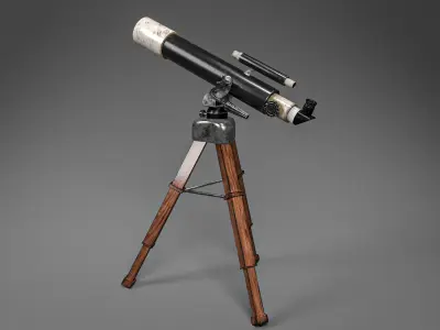 Telescope on tripod Low-poly 3D model