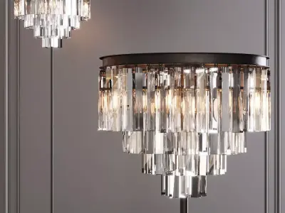 RH 1920S ODEON CLEAR GLASS FLOOR LAMP 4-TIER Black 3D model