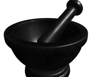 Granite Mortar and Pestle Set Low-poly 3D model