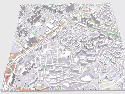 Cityscape Seoul South Korea 3D model