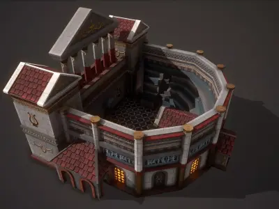 Roman Greek Odeum theatre Low-poly 3D model