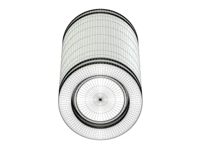 Black Cylindrical Light 3D Model 3D model