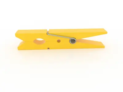 CLOTHES PEG YELLOW PLASTIC Low-poly 3D model