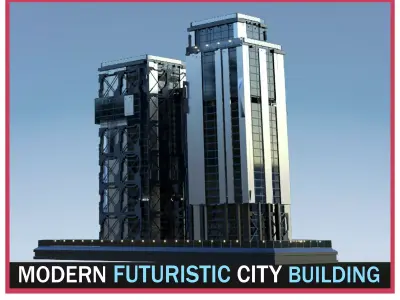Futuristic Future Modern City Building Skyscraper 12 3D model