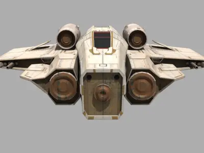 Deep Space Fighter Low-poly 3D model