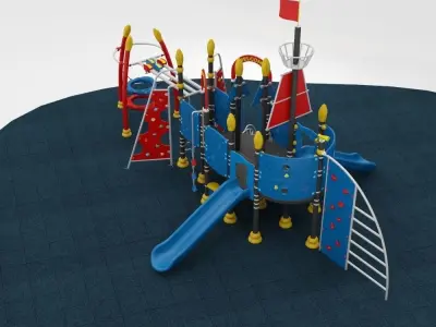 Outdoor Playground Collection 10 piece Set 3D model