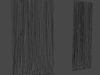 Mobile curtain collection Low-poly 3D model