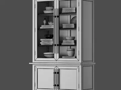 Sideboard china cabinet with glass doors 3D model