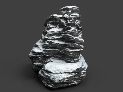Snowy Rock 4-3 Low-poly 3D model