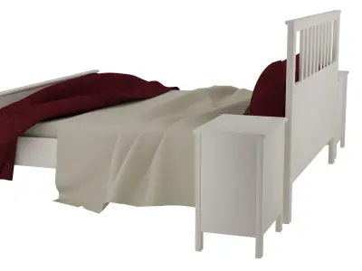  Ikea Hemnes Double Bed and Chest of two drawers 3D model