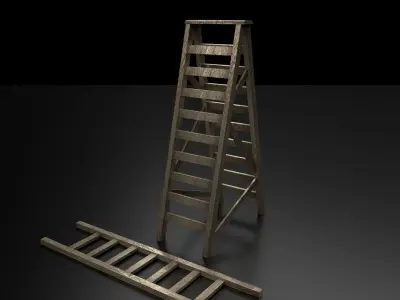 Wood Ladder Pack Low-poly 3D model