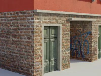 Apartment Building - Low-poly PBR  Low-poly 3D model