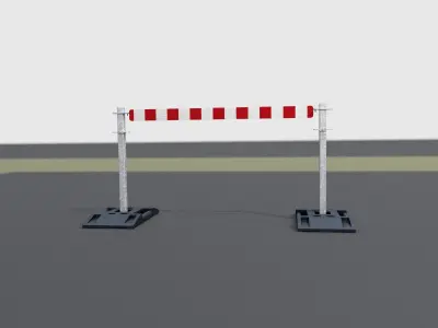 Construction Barrier Version 3 600-32 100x1600mm Low-poly 3D model