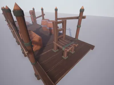 Handpainted Props Low-poly 3D model