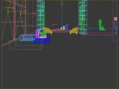 minimal interior scene with 3ds max and vray 3D model