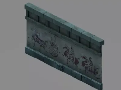 Game Underground - palace - walls 02 3D model