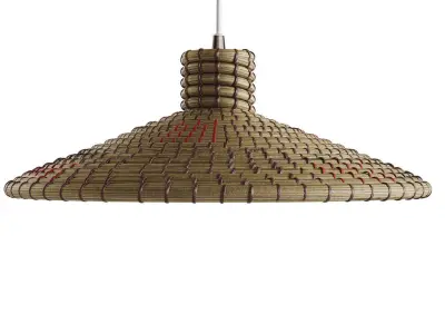 Sonder Living Nellcote Dome Pendant with Wood Accents 3D model