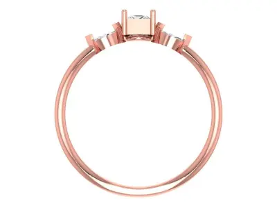 Solitaire Women Light Weight Band Ring 3D print model 3
