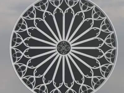 Rose window Gothic 3D model