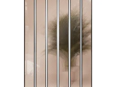 Partition 6 two mirrors with plant in middle 3D model