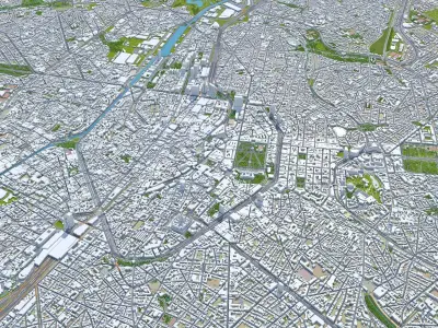 Brussels Belgium 50km Low-poly 3D model