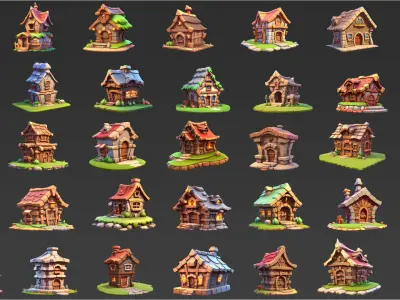 70 Fantasy House Game Asset Texture