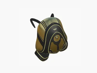 SciFi Backpack H03 Black Gold - Fashion Character Design Low-poly 3D model