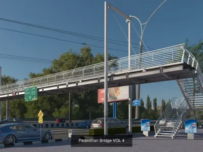 Pedestrian Bridge Collection 3D Model Pack