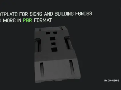 Footplate for signs and building fences and more Low-poly 3D model