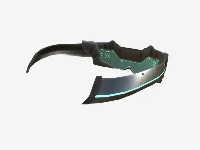 SciFi Glasses F06 Dark Steel - Character Design Fashion Low-poly 3D model