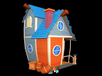 Asset - Cartoons - Background - House 3D model