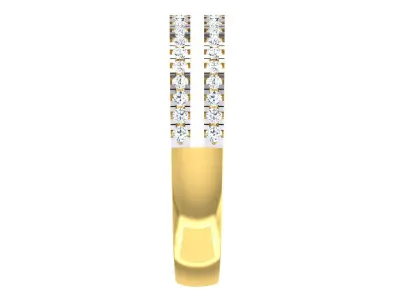 Light Weight Yellow Gold Diamond Ring  -EZ R-179 3D print model