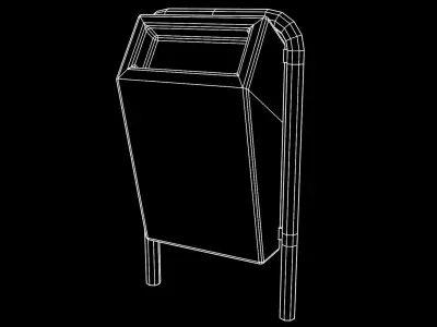 Low-Poly Street Bin Low-poly 3D model