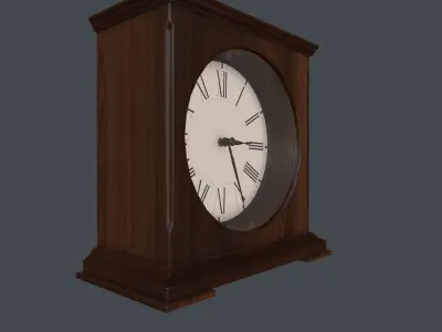 Game Ready Clock mantel Low-poly 3D model