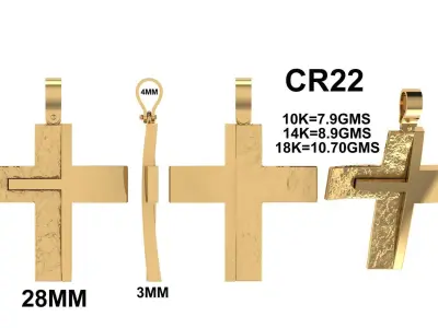 CROSS PENDANT CR22 3D print model
