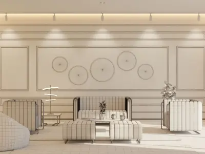 Living Room - 05 Low-poly 3D model