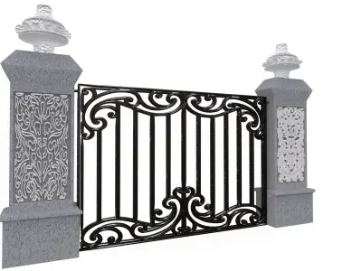 Exterior  Gate architectural DOOR  Low-poly 3D model