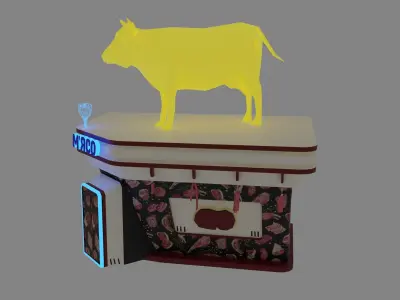 MarketPlace Meat Low-Poly Game Ready PBR Low-poly 3D model