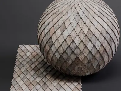 Woodfacades vol03 Wood Shingles 8K Seamless PBR Materials Texture