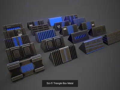 Sci-Fi Triangle Box collection-PBR Textures with Unity Pack