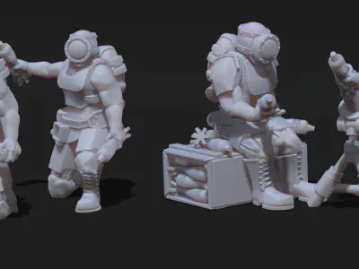 Cyberzerkers - Heavy Weapon Squads 3D print model