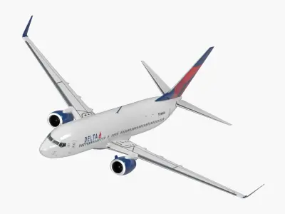  Boeing 737-800 with Interior Delta Air Lines Rigged 