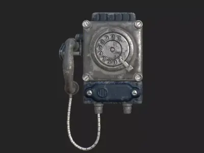 Old Public Phone Low-poly 3D model