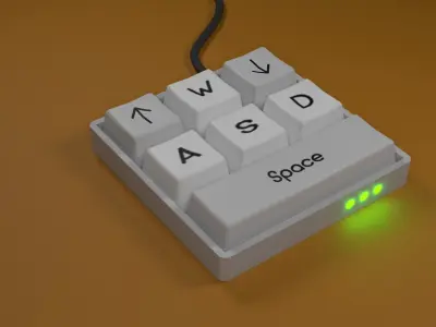 Keyboard with the most necessary Free low-poly 3D model