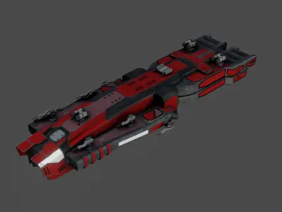 Sci-Fi  Space Ship  Predator - LowPoly - PBR - GameReady Low-poly 3D model