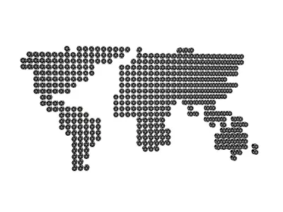 Earth Map Hexagon Style v1 001 Low-poly 3D model