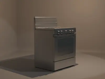 Gas Stove Low-poly 3D model