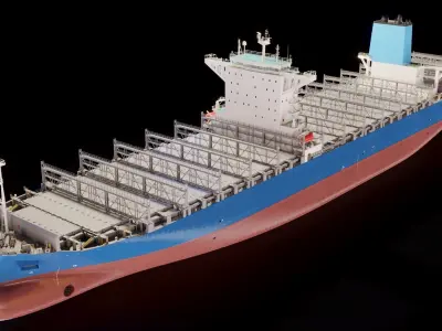 Large Container Ship High-Detail 3D model