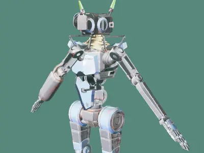 Robot Explore Low-poly 3D model